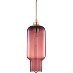 Pharos Pendant - Satin Brass / Plum