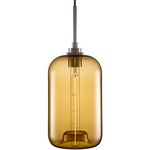 Pod Pendant - Polished Nickel / Amber