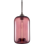 Pod Pendant - Polished Nickel / Plum