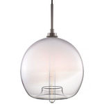 Stamen Pendant - Polished Nickel / Opaline / Clear