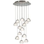 Blob II Multi Light Chandelier - Satin Nickel / Frost