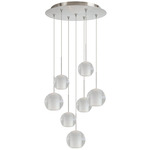 Gracie Multi Light Chandelier - Satin Nickel / Clear / Frosted