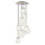 Morph Multi Light Chandelier - Satin Nickel / Opal / Clear
