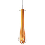 Dew Drop Monopoint Pendant - Satin Nickel / Amber