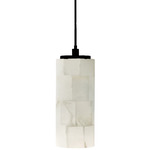 Marble Mosaic Cylinder Pendant - Black / Marble Mosaic