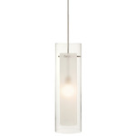 Kitchen Doppio Pendant - Satin Nickel / Clear / Frosted