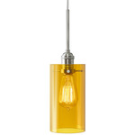 Retro Penny Lane Pendant - Satin Nickel / Amber