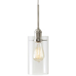 Retro Penny Lane Pendant - Satin Nickel / Clear