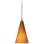 Konos Pendant - Polished Nickel / Amber