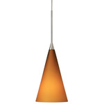 Konos Pendant - Satin Nickel / Amber