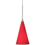 Konos Pendant - Polished Nickel / Red