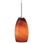 Java A19 Pendant - Satin Nickel / Amber