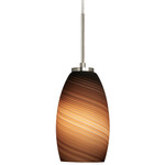 Java A19 Pendant - Satin Nickel / Mocha