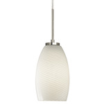 Java A19 Pendant - Satin Nickel / Opal