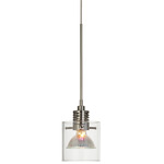 Simple Action Pendant - Satin Nickel / Clear