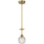 Geos Pendant - Brushed Brass / Clear