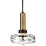 Volk Penny Lane Pendant - Aged Bronze / Brushed Brass / Clear