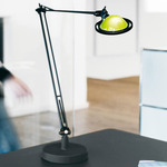 Berenice Desk Lamp - Black / Sage Green Glass