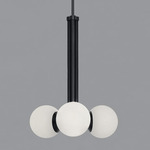 Tubular Chandelier - Black Gunmetal / Opal Matte