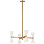 Albertine Chandelier - Aged Brass / Matte White