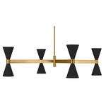 Albertine Chandelier - Aged Brass / Midnight Black