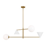 Cosmo Chandelier - Burnished Brass / Matte White