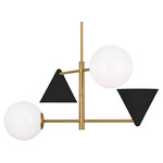 Cosmo Chandelier - Burnished Brass / Midnight Black