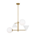 Cosmo Chandelier - Burnished Brass / Matte White