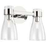 Moritz Clear Bathroom Vanity Light - Polished Nickel / Clear