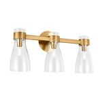 Moritz Clear Bathroom Vanity Light - Burnished Brass / Clear