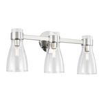 Moritz Clear Bathroom Vanity Light - Polished Nickel / Clear