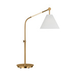 Remy Task Table Lamp - Burnished Brass / White Linen