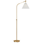 Remy Task Floor Lamp - Burnished Brass / White Linen