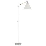 Remy Task Floor Lamp - Polished Nickel / White Linen