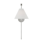 Remy Task Swing Arm Plug-in Wall Sconce - Polished Nickel / White Linen