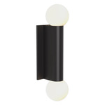 Ortona Twin Wall Sconce - Matte Black / White