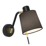 Edward Wall Sconce - Matte Black / Black Fabric