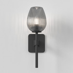 Tacoma Tulip Wall Sconce - Matte Black / Smoke Ribbed