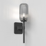 Tacoma Reed Wall Sconce - Matte Black / Smoke Ribbed