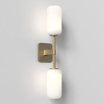 Tacoma Reed Twin Wall Sconce - Antique Brass / White