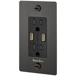 Buster + Punch Complete Metal USB Duplex Outlet - Smoked Bronze