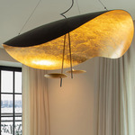 Lederam Manta Pendant - Black / Gold Leaf