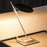 Lederam Table Lamp - Black Disc / Satin Rod