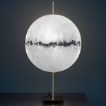 PostKrisi Globe Table Lamp - Black/ Brass / Natural Fiberglass