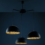 Stchu-Moon Chandelier - Black / Gold Leaf