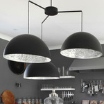 Stchu-Moon Chandelier - Black / Silver Leaf