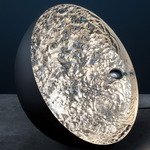 Stchu-Moon Dome Floor Lamp - Black / Silver Leaf