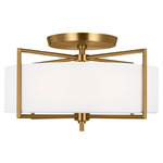 Perno Ceiling Light Fixture - Burnished Brass / White Linen