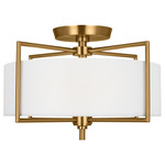 Perno Ceiling Light Fixture - Burnished Brass / White Linen