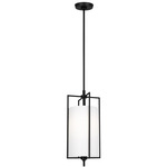 Perno Tall Pendant - Aged Iron / White Linen